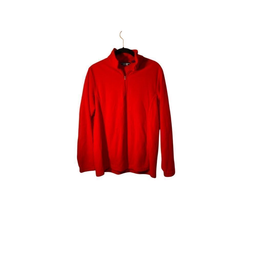 Lands end women’s 1/4 zip red light weight pullover fleece top size med